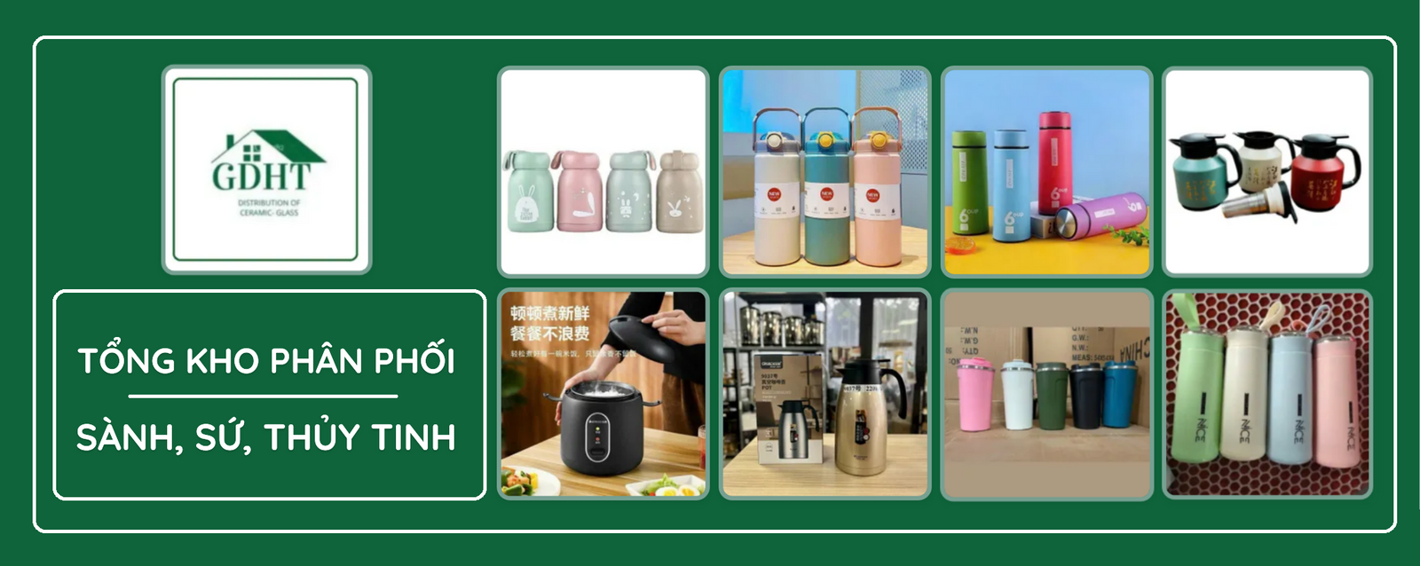 Bình giữ nhiệt, Bộ gốm sứ, đồ dùng tết, bình trà, ấm trà, bát sứ, chảo gang, gạt tàn thuốc, bàn chải