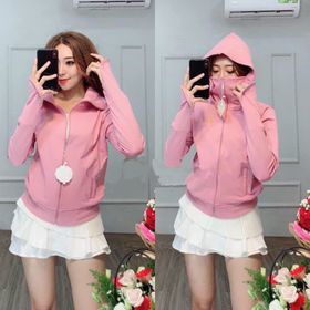 Áo khoác chống nắng chữ F (chất da cá mịn mát, có dây kéo che mặt xỏ ngón tay) giá sỉ
