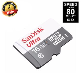 Thẻ nhớ SanDisk Ultra microSDHC Class10 80MB/s 16Gb giá sỉ