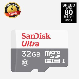Thẻ nhớ 32Gb SanDisk Ultra Class 10 80Mb/s có thể xuất hóa đơn giá sỉ