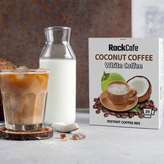 CÀ PHÊ DỪA - Rockcafe Coconut White Coffee - Hộp 20 gói x 20g giá sỉ