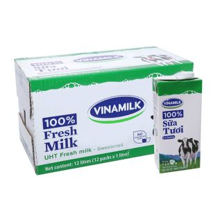 Sữa tươi tiệt trùng Vinamilk 100% có đường 1 lít Thùng 12 hộp giá sỉ