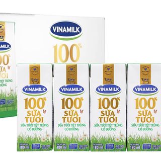 Sữa tươi Đàn bò Vinamilk 100% có đường hộp 180 ml Thùng 48 hộp giá sỉ