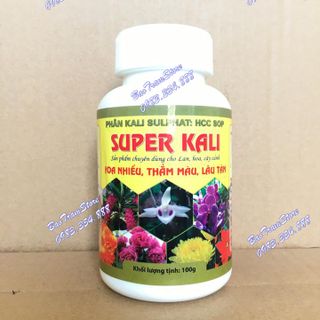 Phân bón Super kali - Kali sunphat hũ 100g, giúp cây nhiều hoa, thắm màu, lâu tàn, sản phẩm chuyên dùng cho hoa lan, cây cảnh. giá sỉ