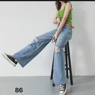 Quần baggy jean nữ đại ống rộng - MS86 giá sỉ