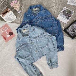Áo khoác jean nữ kiểu croptop hàng VNxK thời trang chuyên sỉ jean 2Kjean giá sỉ