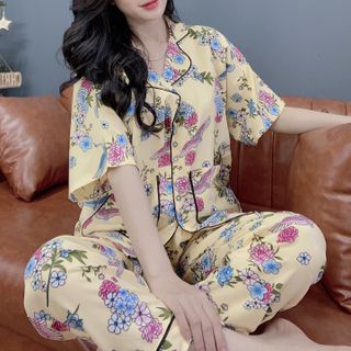 Đồ bộ pijama cánh dơi Lụa Hàn. Dài Cộc giá sỉ