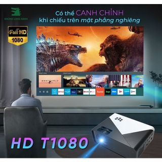 Máy chiếu Mini KhủngLongXanh_T1080 hỗ trợ HD+, kết nối với đthoai, laptop có dây và không dây,... giá sỉ