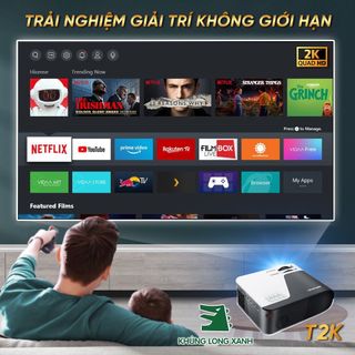 Máy chiếu Khủng Long Xanh T2K PRO tích hợp Android, Youtub, Netflix, , HDMI kết nối với laptop hỗ trợ FullHD. giá sỉ