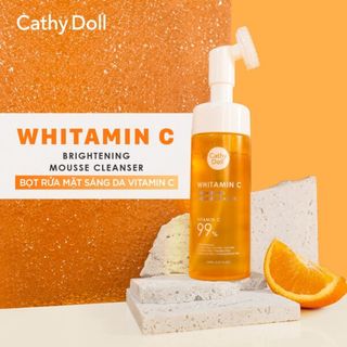 Bọt rửa mặt dưỡng trắng da mờ thâm Cathy Doll Whitamin C Brightening Mousse Cleanser 150ml giá sỉ