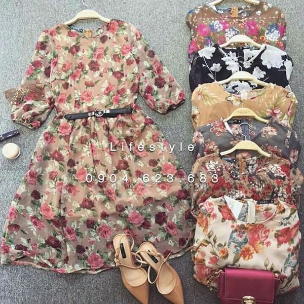 Váy voan hoa sang chảnh – >>> top1shop >>> thitruongsi.com