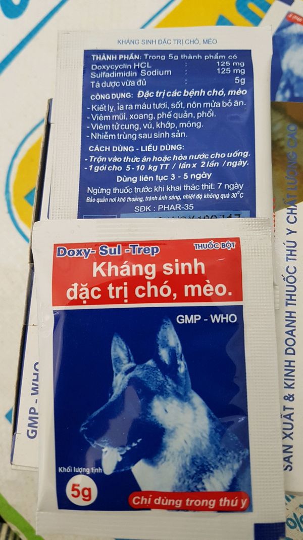 Kháng sinh đặc trị chó bỏ ăn - tiêu ra máu Doxy-Sul-Strep
