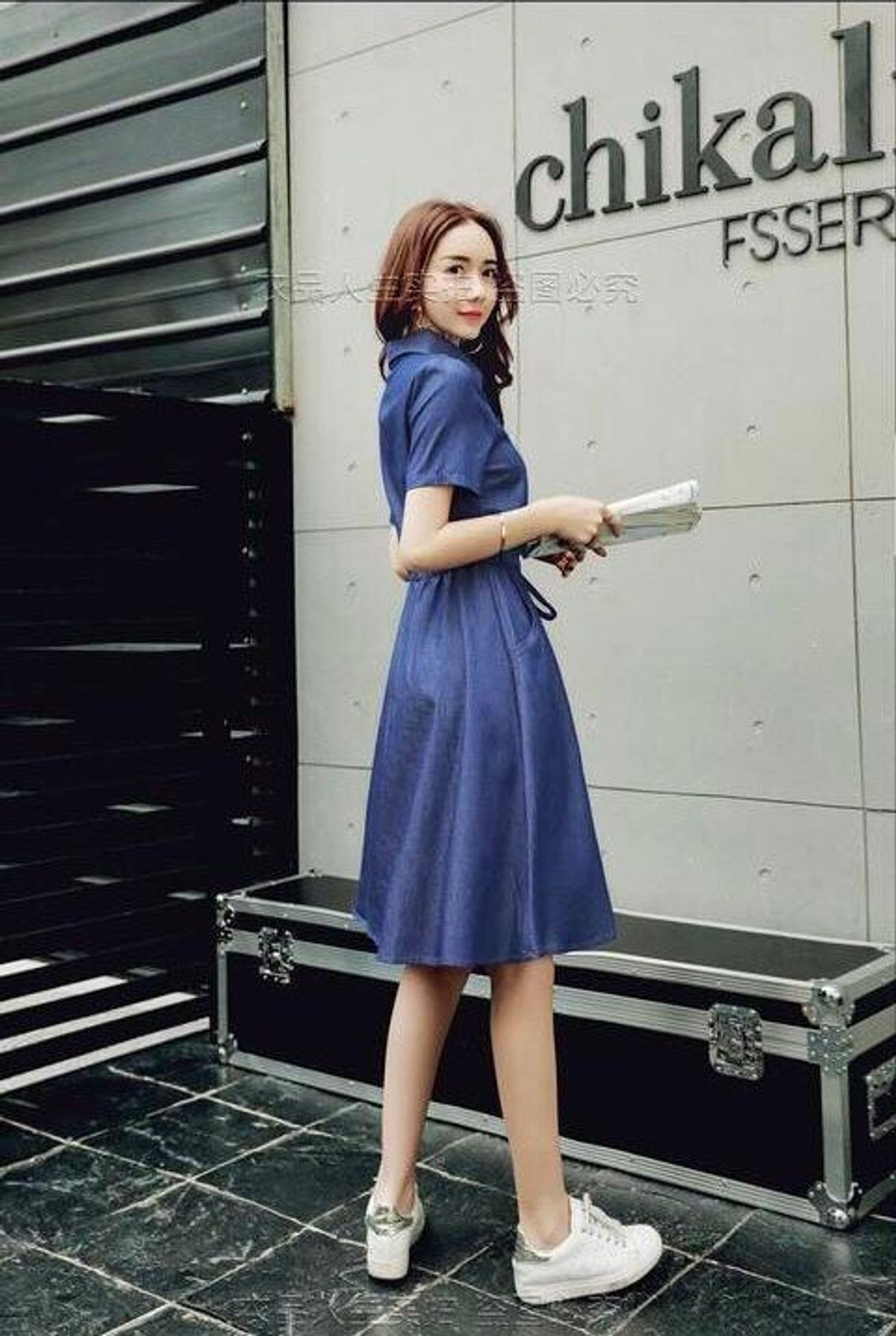 ĐẦM JEAN XOÈ EO DÂY RÚT - DT449 ĐẦM JEAN XOÈ EO DÂY RÚT - DT449