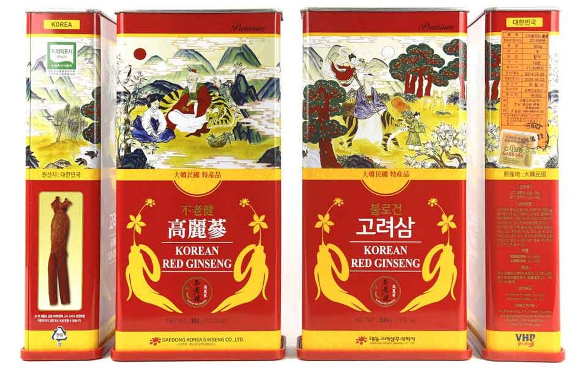 Hồng sâm củ khô 300gr hộp thiếc chính hãng Deadong size đại ( Dưới 10 củ ) Hồng sâm củ khô 300gr hộp thiếc chính hãng Deadong size đại ( Dưới 10 củ )