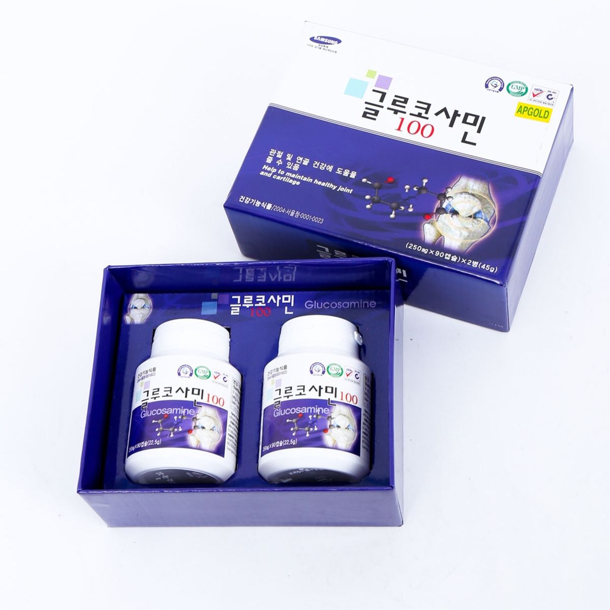Viên bổ xương khớp Glucosamin Bio Apgold 100 Hàn Quốc (Hộp 2 lọ x 90 viên) Viên bổ xương khớp Glucosamin Bio Apgold 100 Hàn Quốc (Hộp 2 lọ x 90 viên)