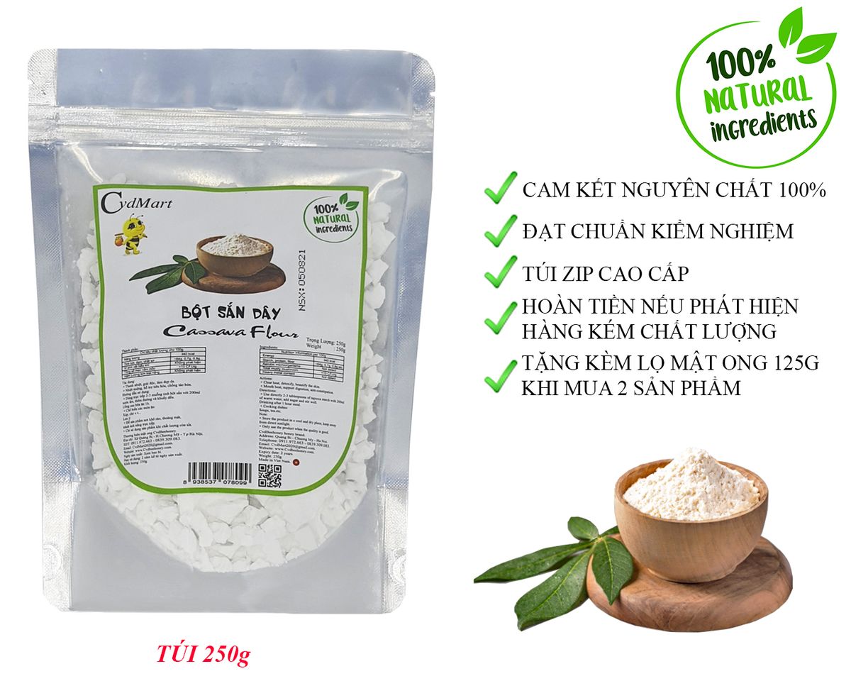 Bột Sắn Dây 250g CvdMart - Cassava flour Bột Sắn Dây 250g CvdMart - Cassava flour