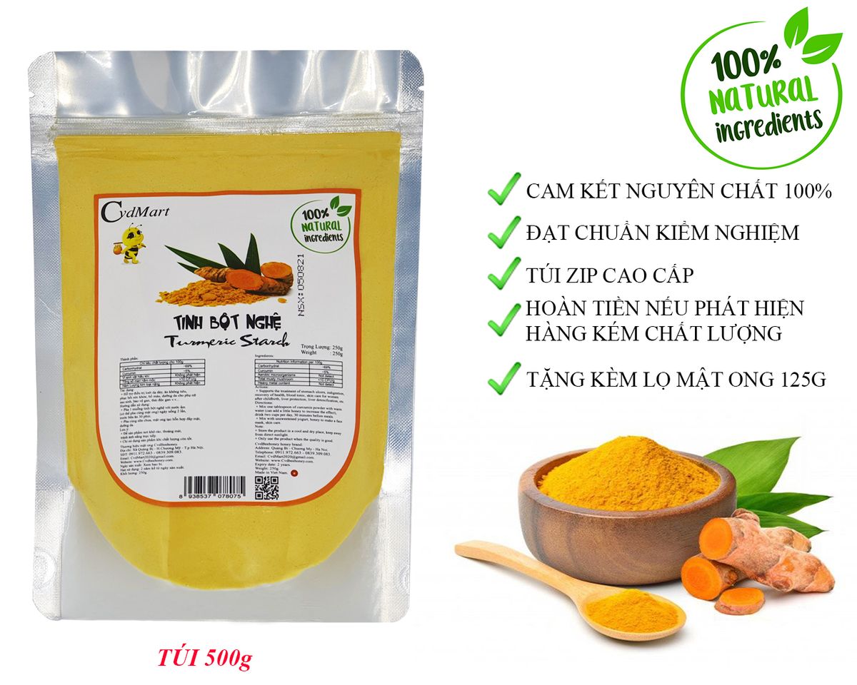 Tinh Bột Nghệ 500g CvdMart - Turmeric starch Tinh Bột Nghệ 500g CvdMart - Turmeric starch