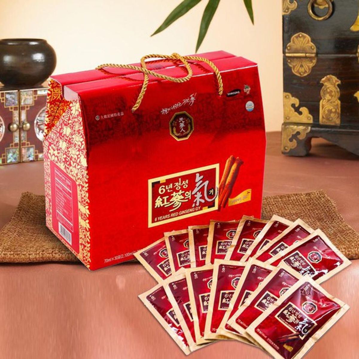 Tinh chất hồng sâm khí lực dạng nước hộp 30 gói sâm Hàn Quốc Bio Tinh chất hồng sâm khí lực dạng nước hộp 30 gói sâm Hàn Quốc Bio