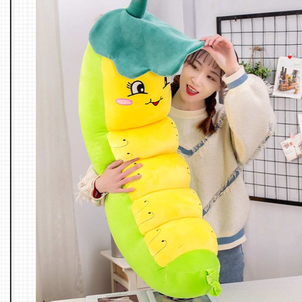 Gấu Bông Sâu Đậu - Thú Nhồi Bông Sâu Đậu Cao Cấp 100% là bông gòn 3D - Siêu Mềm Mịn 70cm - 1m2 Gấu Bông Sâu Đậu - Thú Nhồi Bông Sâu Đậu Cao Cấp 100% là bông gòn 3D - Siêu Mềm Mịn 70cm - 1m2