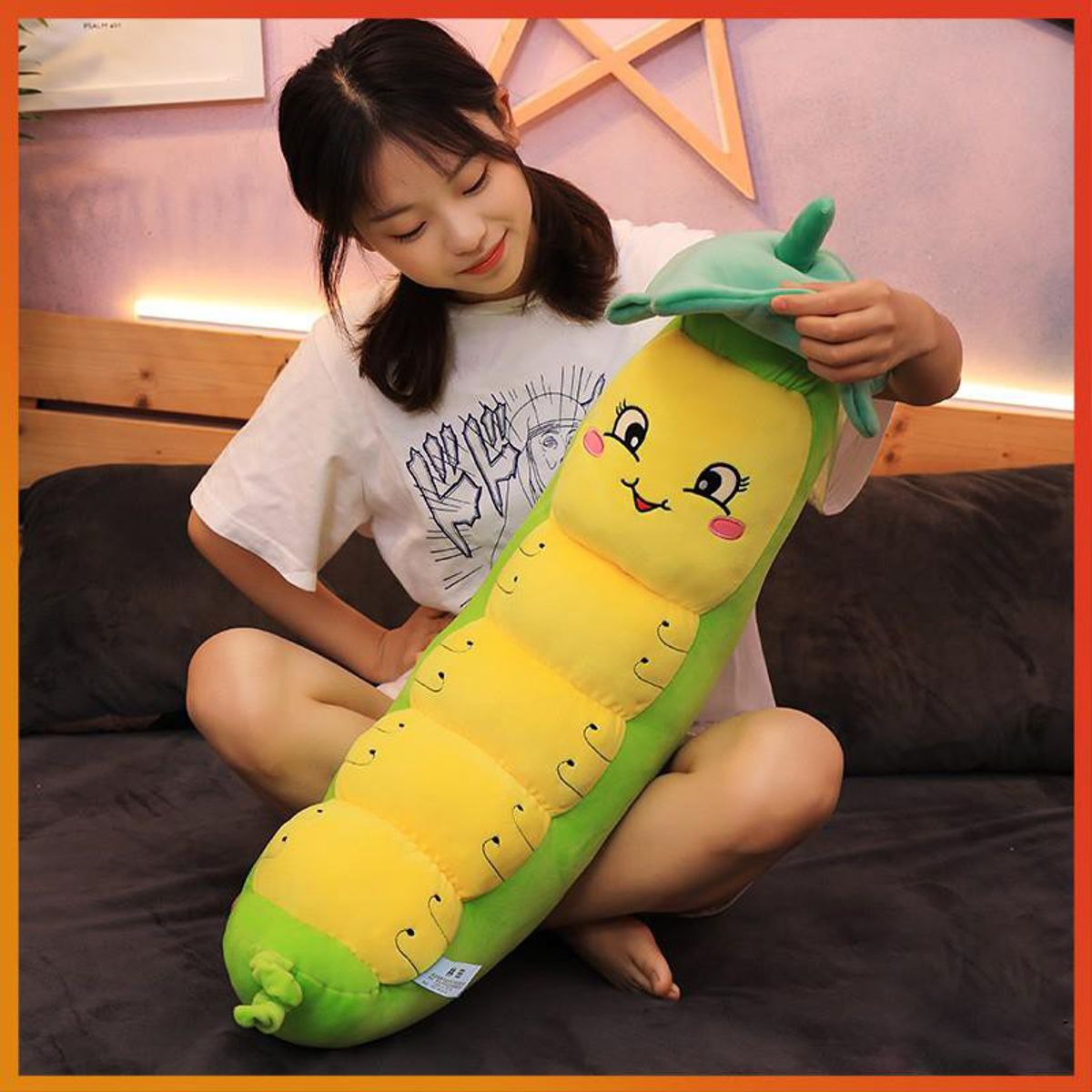 Gấu Bông Sâu Đậu - Thú Nhồi Bông Sâu Đậu Cao Cấp 100% là bông gòn 3D - Siêu Mềm Mịn 70cm - 1m2 Gấu Bông Sâu Đậu - Thú Nhồi Bông Sâu Đậu Cao Cấp 100% là bông gòn 3D - Siêu Mềm Mịn 70cm - 1m2