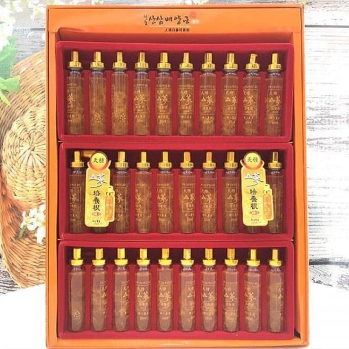 Tinh chất hồng sâm núi Cheon Jong Tissue hộp 30 ống 20ml cao cấp Tinh chất hồng sâm núi Cheon Jong Tissue hộp 30 ống 20ml cao cấp