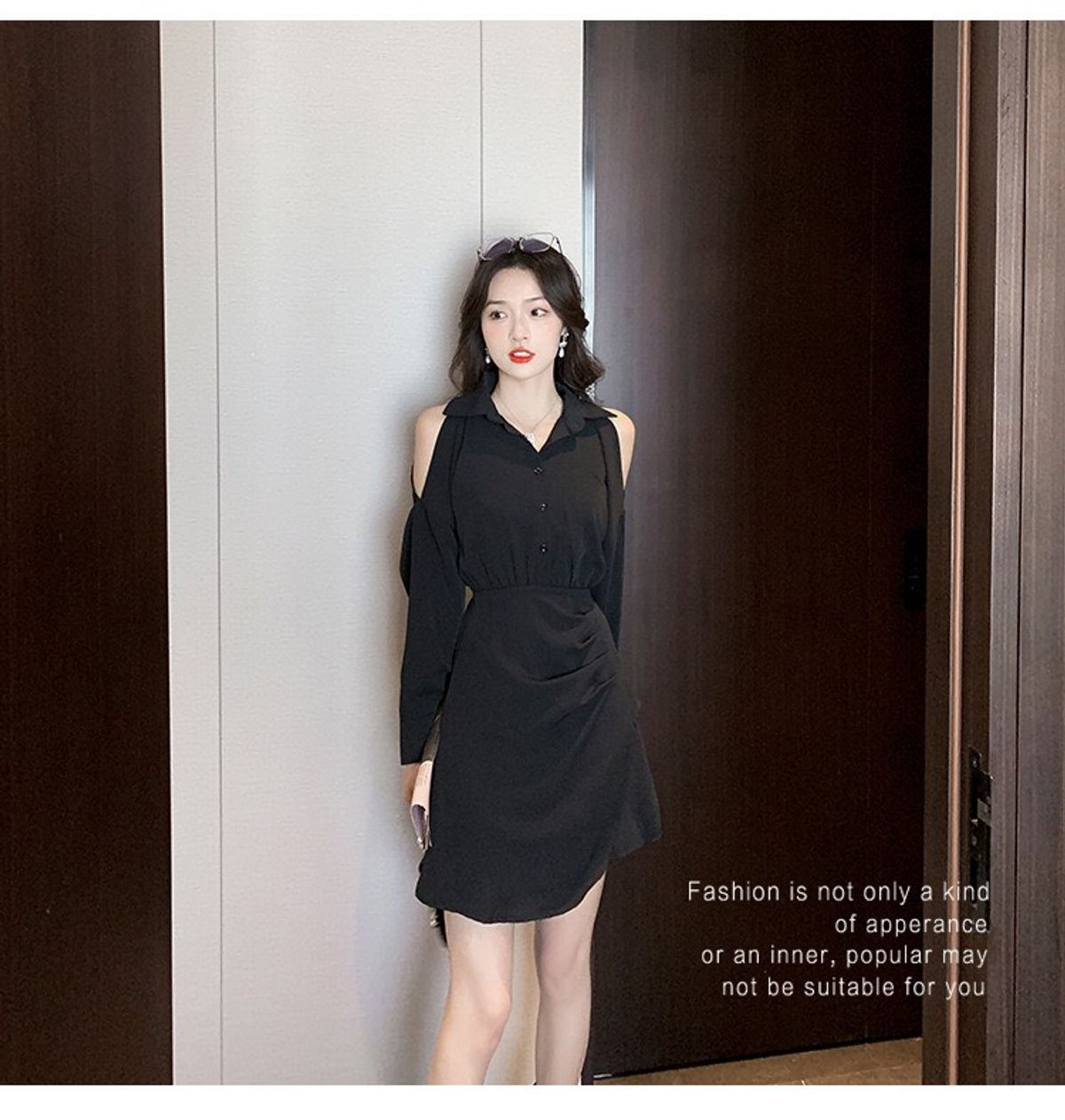 ĐẦM SƠ MI TAY DÀI CUT OUT - DT1601 ĐẦM SƠ MI TAY DÀI CUT OUT - DT1601