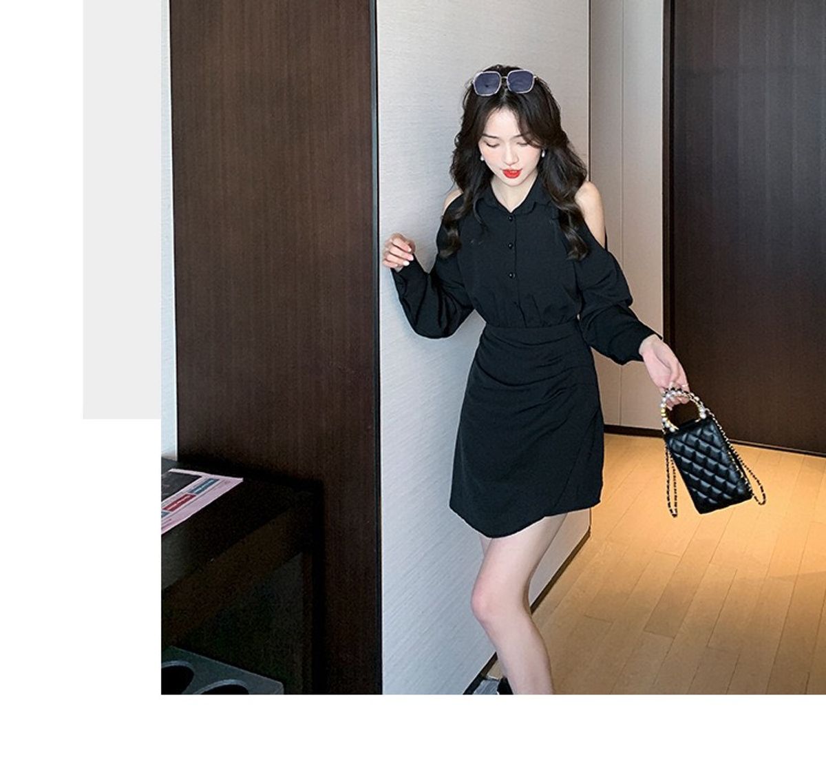 ĐẦM SƠ MI TAY DÀI CUT OUT - DT1601 ĐẦM SƠ MI TAY DÀI CUT OUT - DT1601
