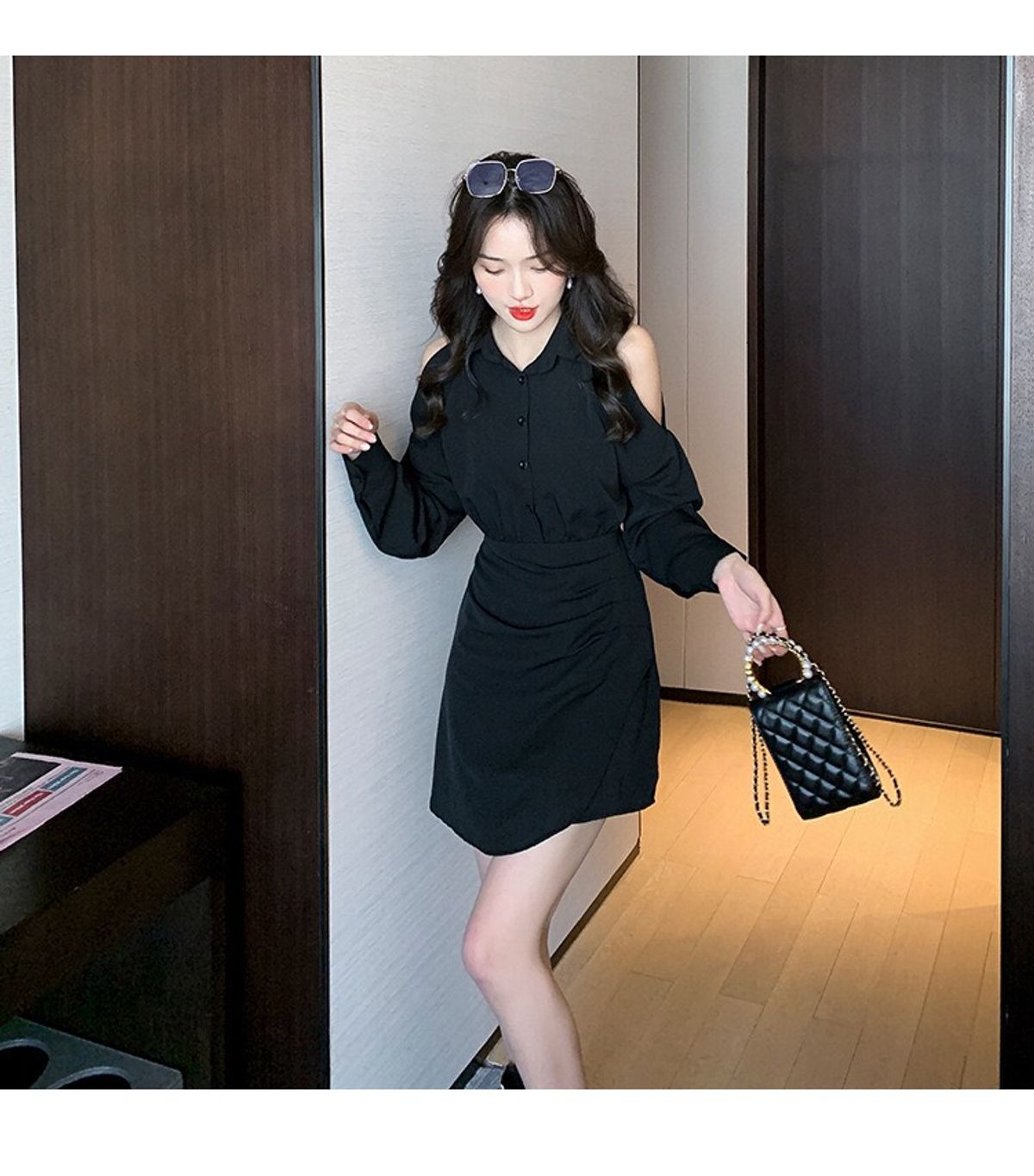 ĐẦM SƠ MI TAY DÀI CUT OUT - DT1601 ĐẦM SƠ MI TAY DÀI CUT OUT - DT1601