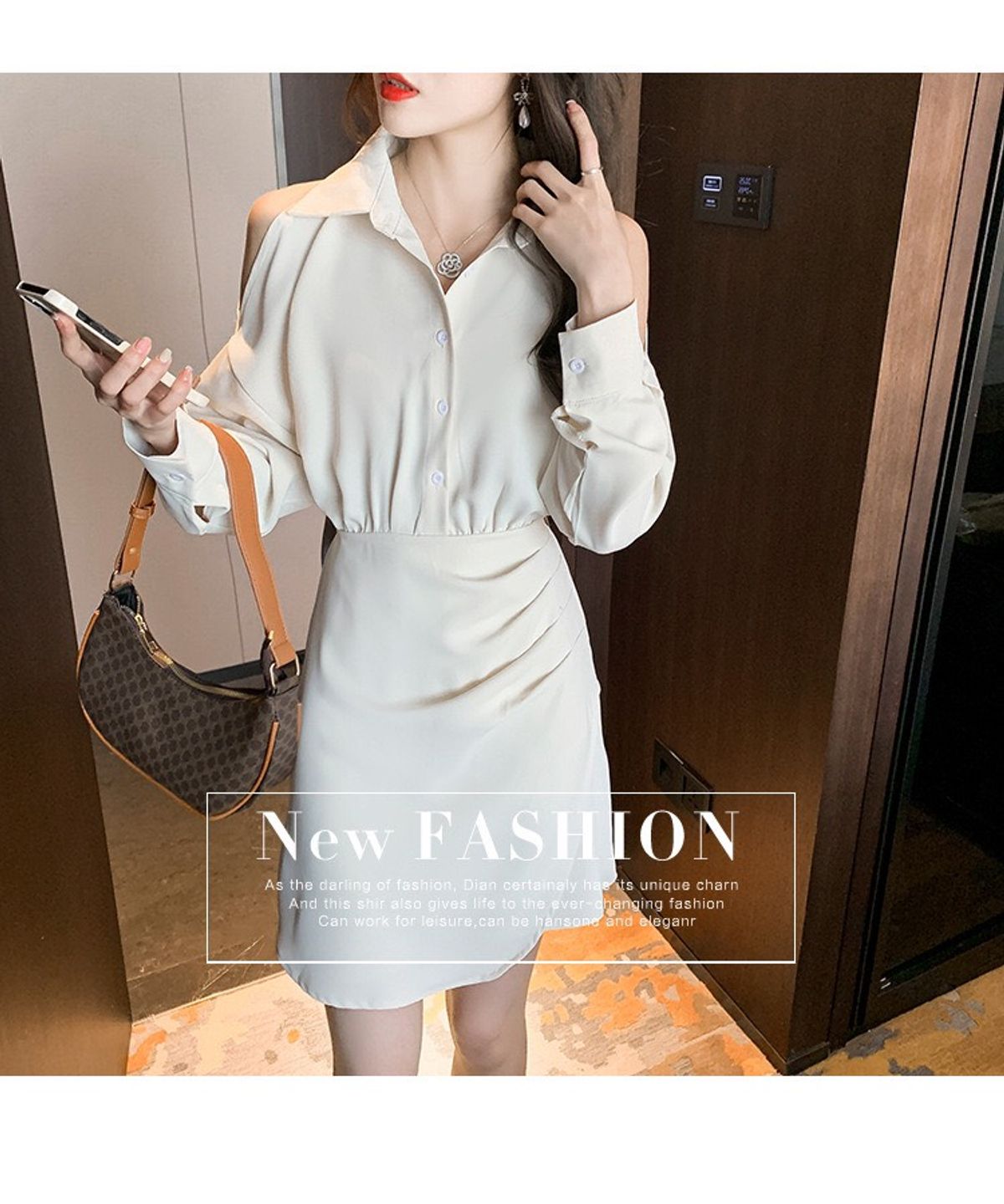 ĐẦM SƠ MI TAY DÀI CUT OUT - DT1601 ĐẦM SƠ MI TAY DÀI CUT OUT - DT1601