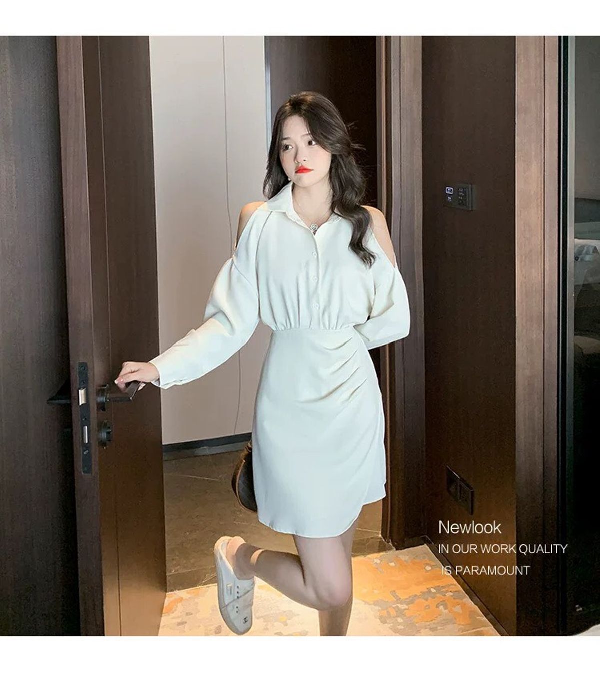 ĐẦM SƠ MI TAY DÀI CUT OUT - DT1601 ĐẦM SƠ MI TAY DÀI CUT OUT - DT1601