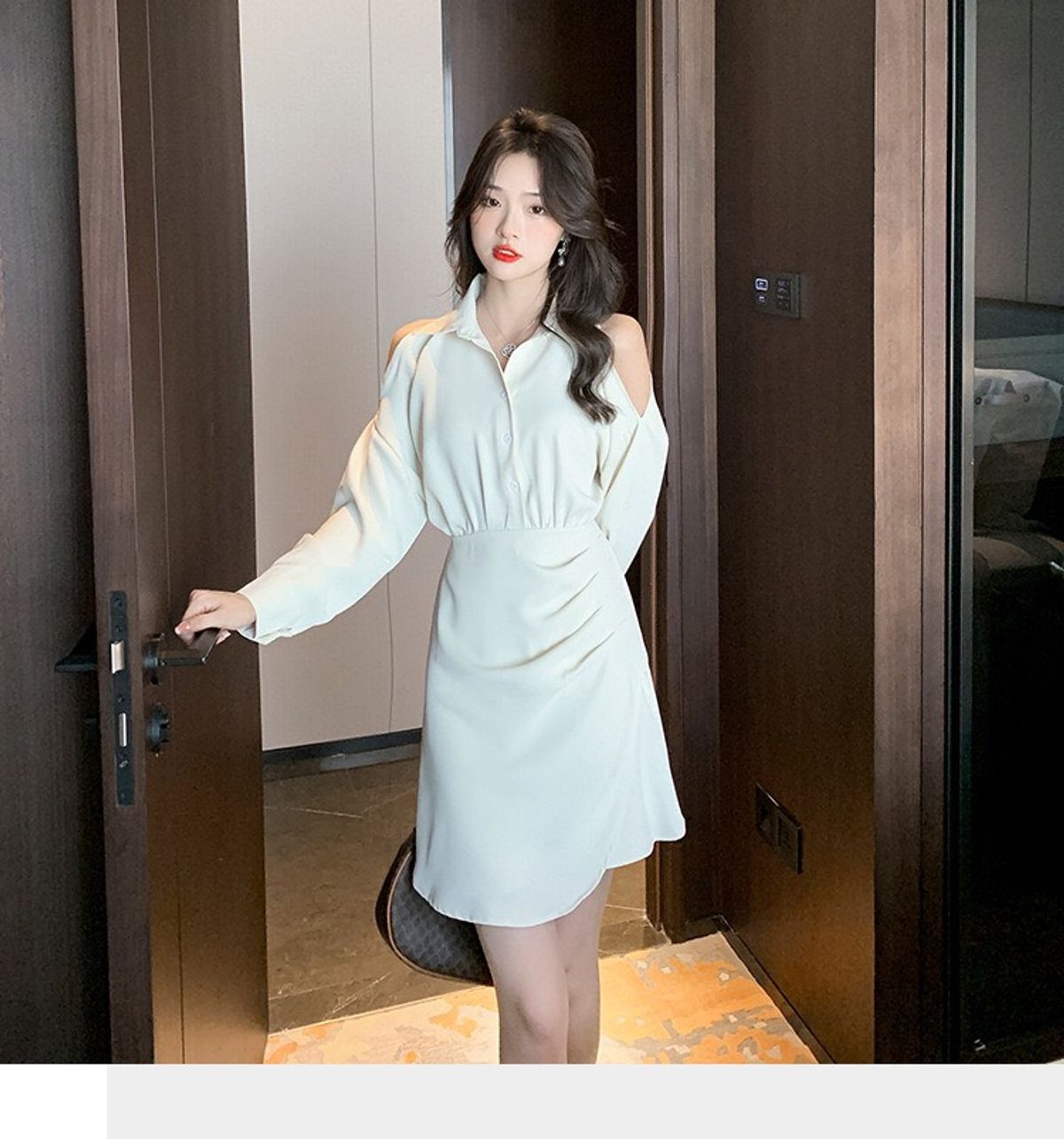 ĐẦM SƠ MI TAY DÀI CUT OUT - DT1601 ĐẦM SƠ MI TAY DÀI CUT OUT - DT1601