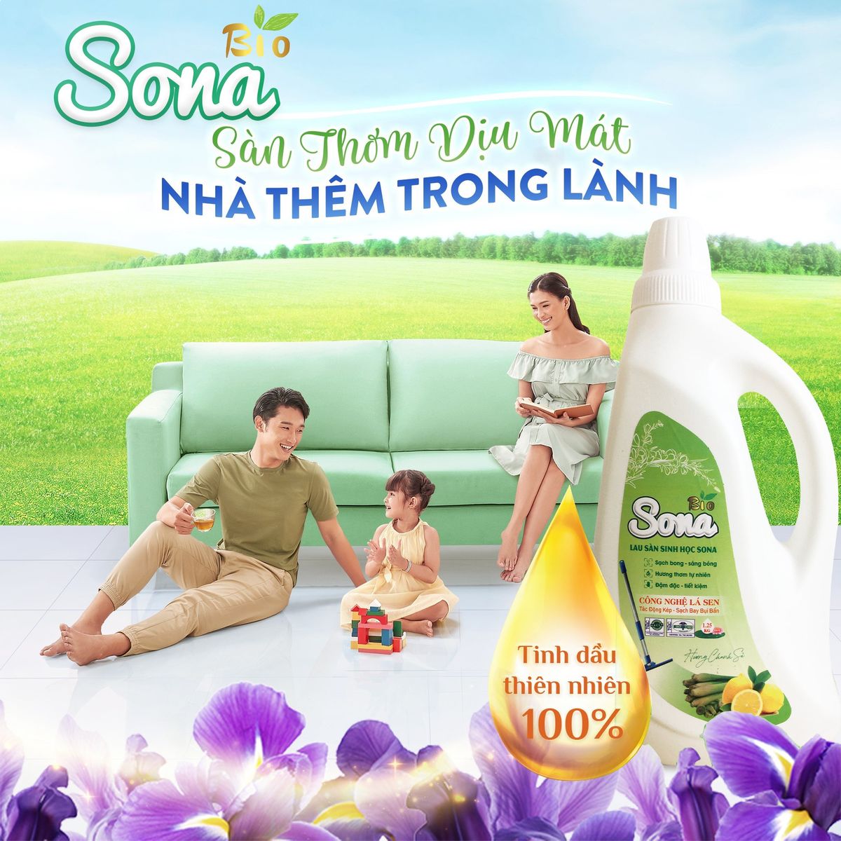 Nước Lau Sàn SoNa 1.25kg Hương Chanh Xả | Đuổi Ruồi Muỗi, Côn Trùng, Cho Sàn Nhà Luôn Sáng Bóng Nước Lau Sàn SoNa 1.25kg Hương Chanh Xả | Đuổi Ruồi Muỗi, Côn Trùng, Cho Sàn Nhà Luôn Sáng Bóng
