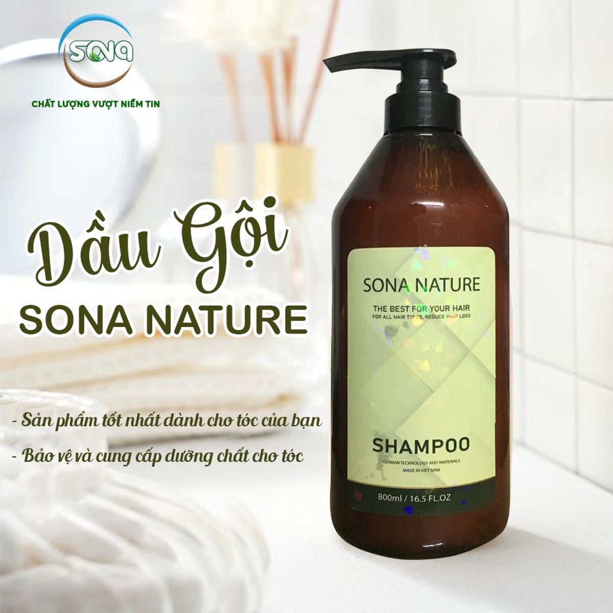 Dầu Gội SONA | Chai 800ml | Giảm Gãy Rụng Tóc - Chống chẻ ngọn Dầu Gội SONA | Chai 800ml | Giảm Gãy Rụng Tóc - Chống chẻ ngọn