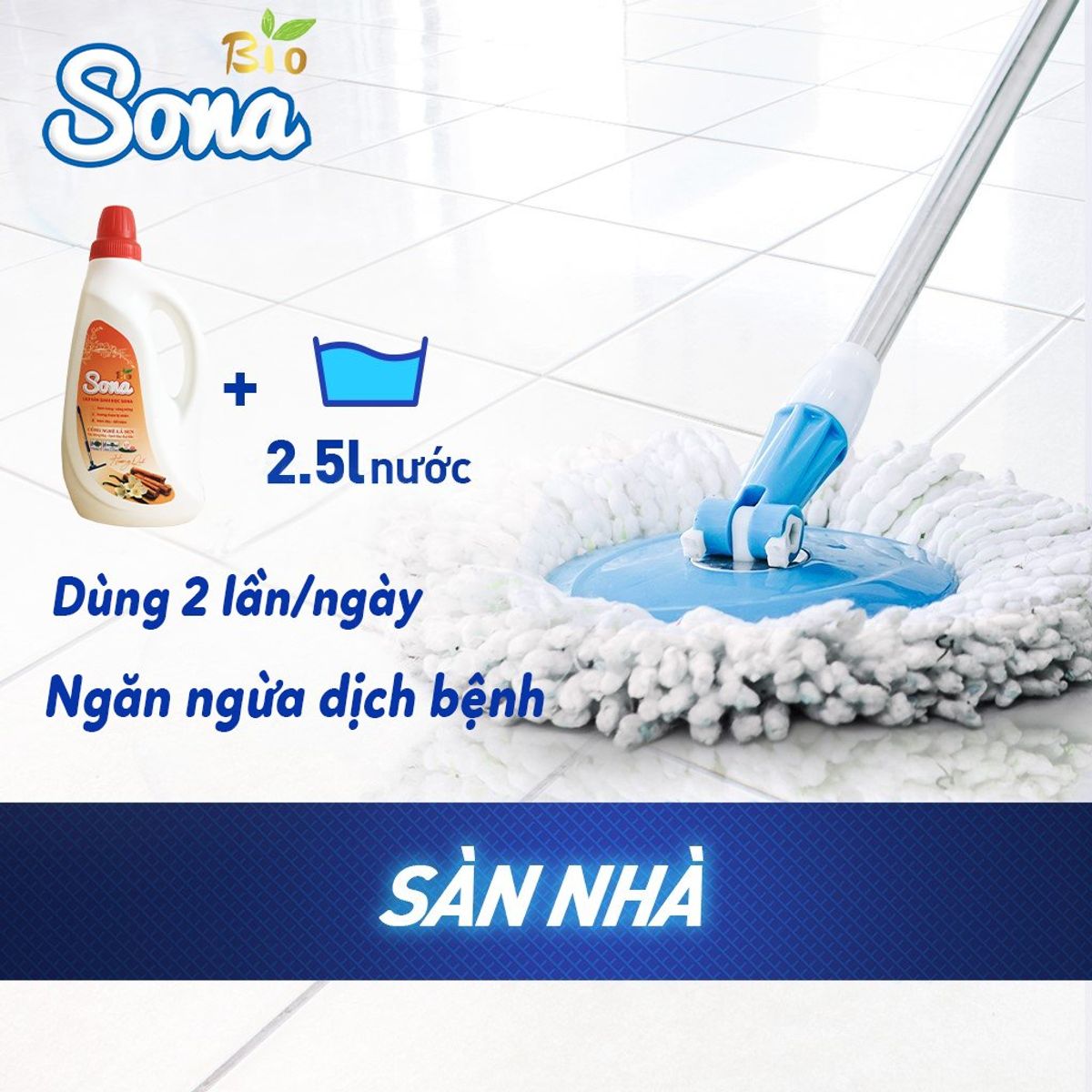 Nước Lau Sàn SoNa 1.25kg Hương Quế | Cho Sàn Nhà Sáng Bóng, Hương Thơm Mát Từ Thiên Nhiên Nước Lau Sàn SoNa 1.25kg Hương Quế | Cho Sàn Nhà Sáng Bóng, Hương Thơm Mát Từ Thiên Nhiên