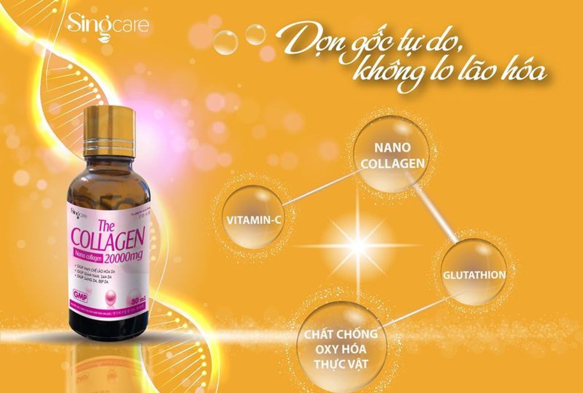 Nước Collagen 20000mg giúp giảm nám, sáng da, đẹp da Hộp 10 Chai - Singcare Nước Collagen 20000mg giúp giảm nám, sáng da, đẹp da Hộp 10 Chai - Singcare