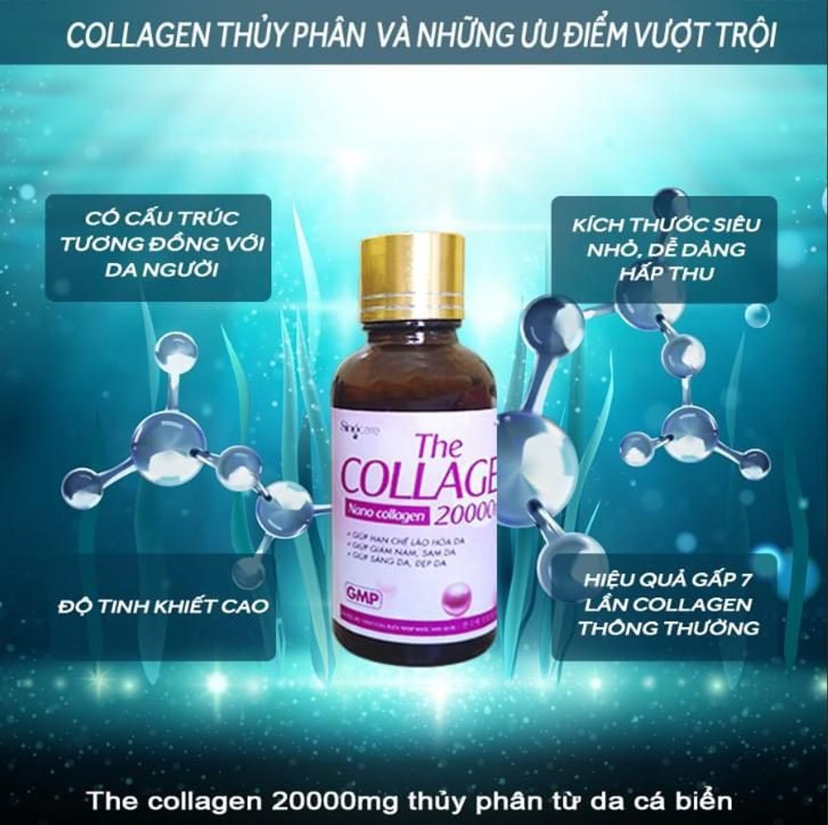 Nước Collagen 20000mg giúp giảm nám, sáng da, đẹp da Hộp 10 Chai - Singcare Nước Collagen 20000mg giúp giảm nám, sáng da, đẹp da Hộp 10 Chai - Singcare