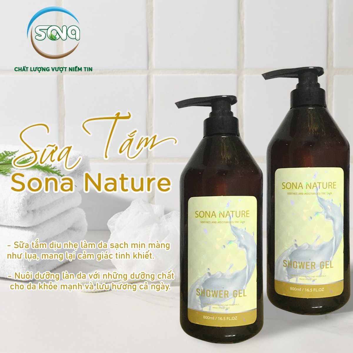 Sữa Tắm Thiên Nhiên SONA Giúp Làn Da Trắng Sáng Mịn Màng - Giúp Cơ Thể có Hương Thơm Quyến Rũ Sữa Tắm Thiên Nhiên SONA Giúp Làn Da Trắng Sáng Mịn Màng - Giúp Cơ Thể có Hương Thơm Quyến Rũ