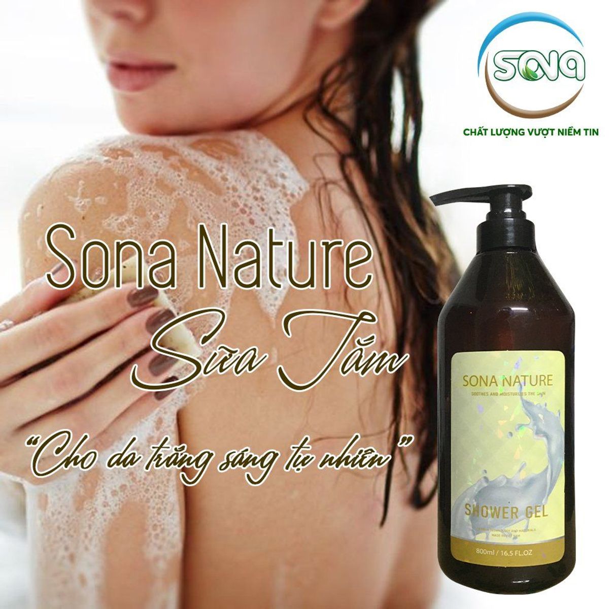 Sữa Tắm Thiên Nhiên SONA Giúp Làn Da Trắng Sáng Mịn Màng - Giúp Cơ Thể có Hương Thơm Quyến Rũ Sữa Tắm Thiên Nhiên SONA Giúp Làn Da Trắng Sáng Mịn Màng - Giúp Cơ Thể có Hương Thơm Quyến Rũ