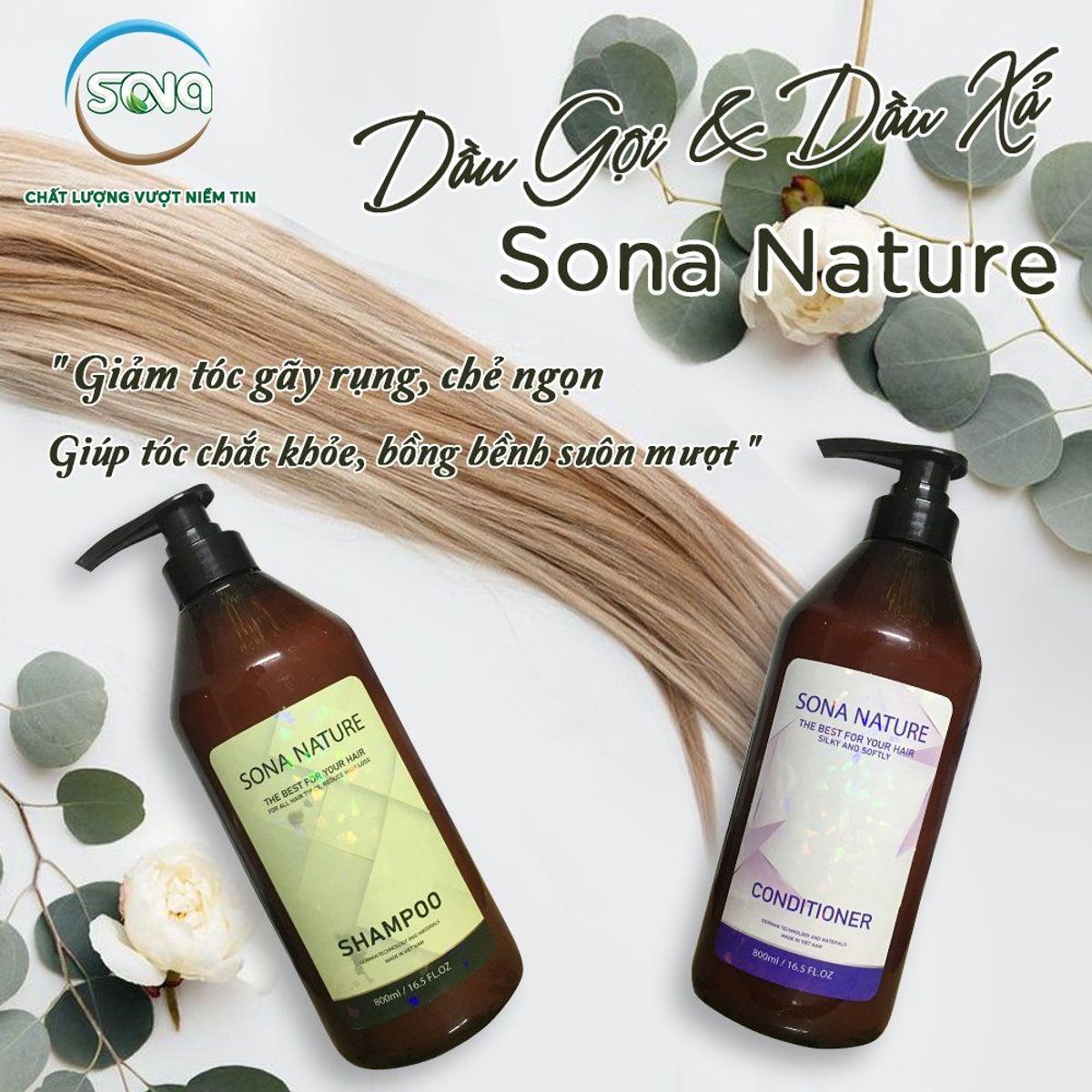DẦU XẢ TÓC TỪ THIÊN NHIÊN SONA | Chai 800ml | Giảm Gãy Rụng Tóc - Chống chẻ ngọn -Kích Thích Mọc Tóc Và Nuôi Dưỡng Mái Tóc Chắc Khoẻ DẦU XẢ TÓC TỪ THIÊN NHIÊN SONA | Chai 800ml | Giảm Gãy Rụng Tóc - Chống chẻ ngọn -Kích Thích Mọc Tóc Và Nuôi Dưỡng Mái Tóc Chắc Khoẻ