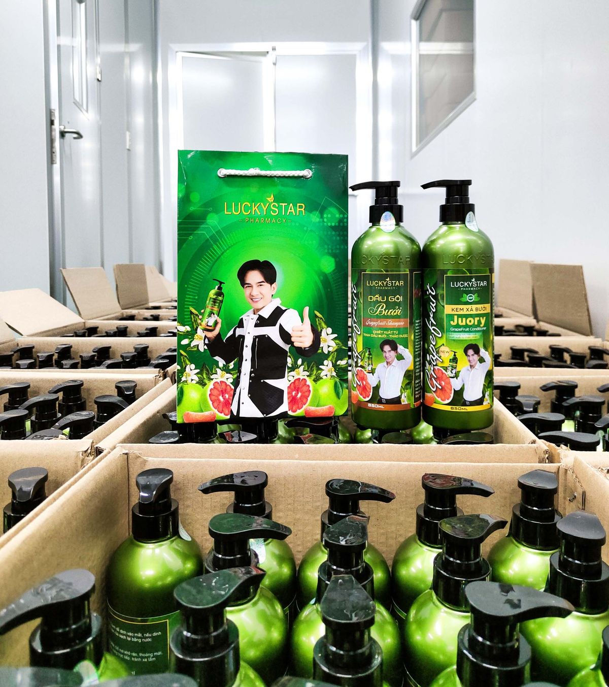 Combo Dầu Gội Và Kem Xả Bưởi Lucky Star 850ml Combo Dầu Gội Và Kem Xả Bưởi Lucky Star 850ml