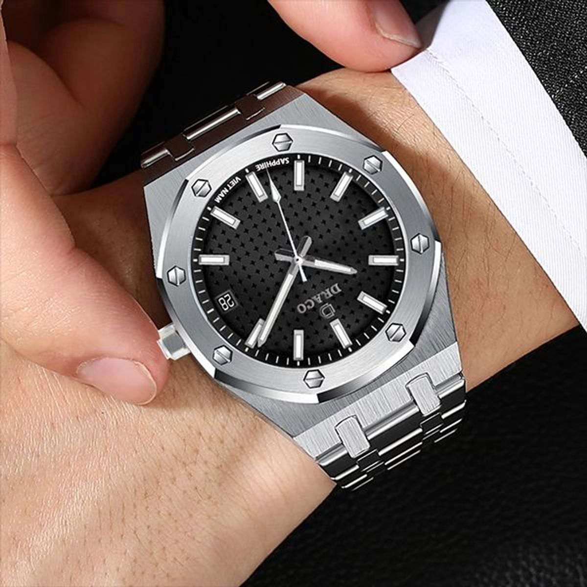 Đồng Hồ Nam - Thương Hiệu DRACO D22-DR04 “Revolution Watch” đen kim loại bạc Đồng Hồ Nam - Thương Hiệu DRACO D22-DR04 “Revolution Watch” đen kim loại bạc