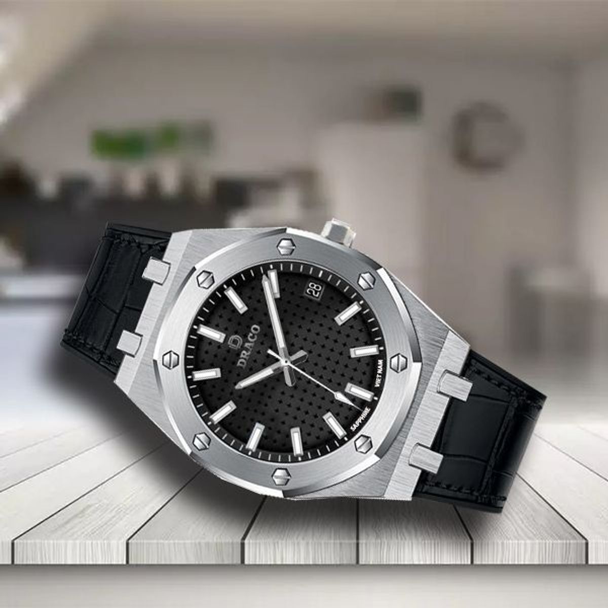 Đồng Hồ Nam - Thương Hiệu DRACO D22-DR04 “Revolution Watch” đen dây da bò đen Đồng Hồ Nam - Thương Hiệu DRACO D22-DR04 “Revolution Watch” đen dây da bò đen
