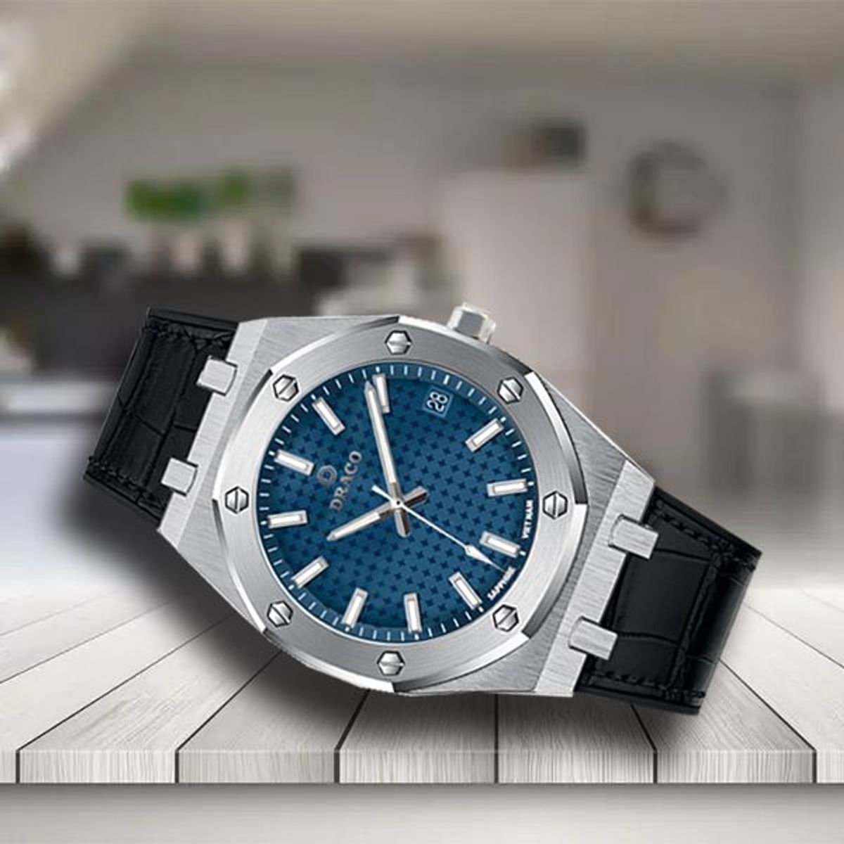Đồng Hồ Nam - Thương Hiệu DRACO D22-DR04 “Revolution Watch” xanh dây da bò đen Đồng Hồ Nam - Thương Hiệu DRACO D22-DR04 “Revolution Watch” xanh dây da bò đen
