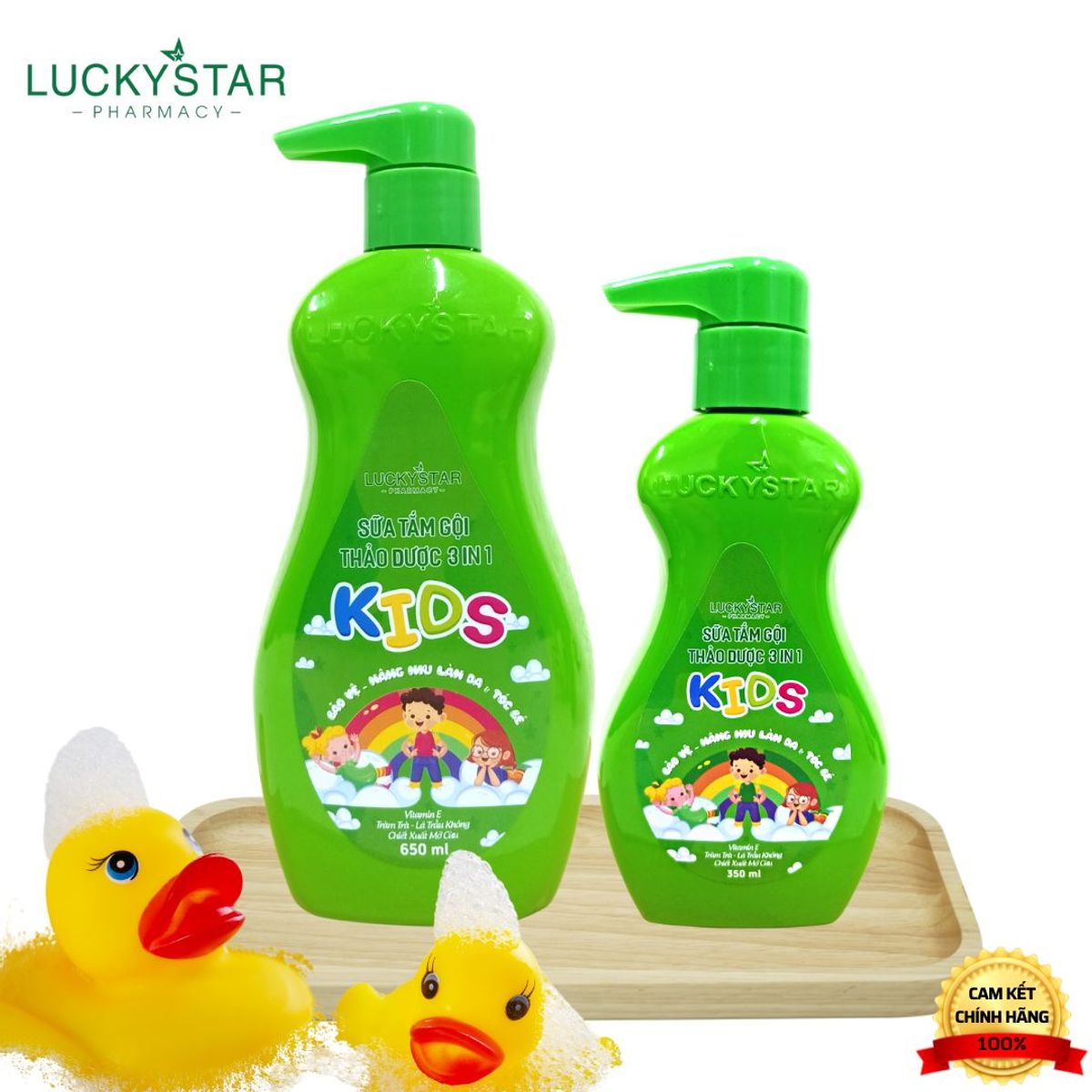 Sữa Tắm Gội Thảo Dược 3IN1 Kids Lucky Star - XANH Sữa Tắm Gội Thảo Dược 3IN1 Kids Lucky Star - XANH