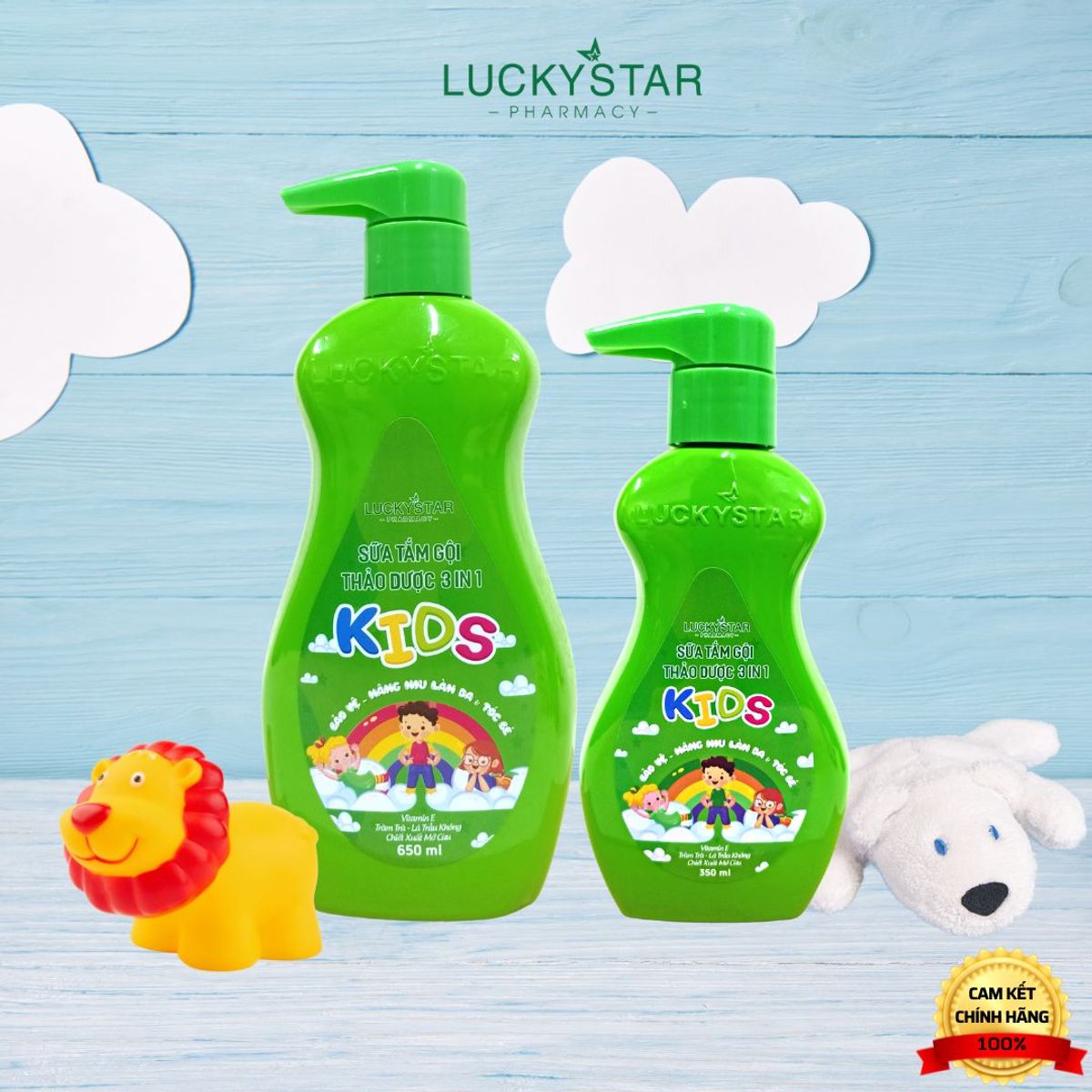 Sữa Tắm Gội Thảo Dược 3IN1 Kids Lucky Star - XANH Sữa Tắm Gội Thảo Dược 3IN1 Kids Lucky Star - XANH