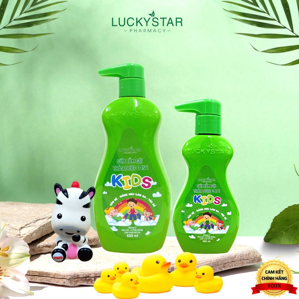 Sữa Tắm Gội Thảo Dược 3IN1 Kids Lucky Star - XANH Sữa Tắm Gội Thảo Dược 3IN1 Kids Lucky Star - XANH