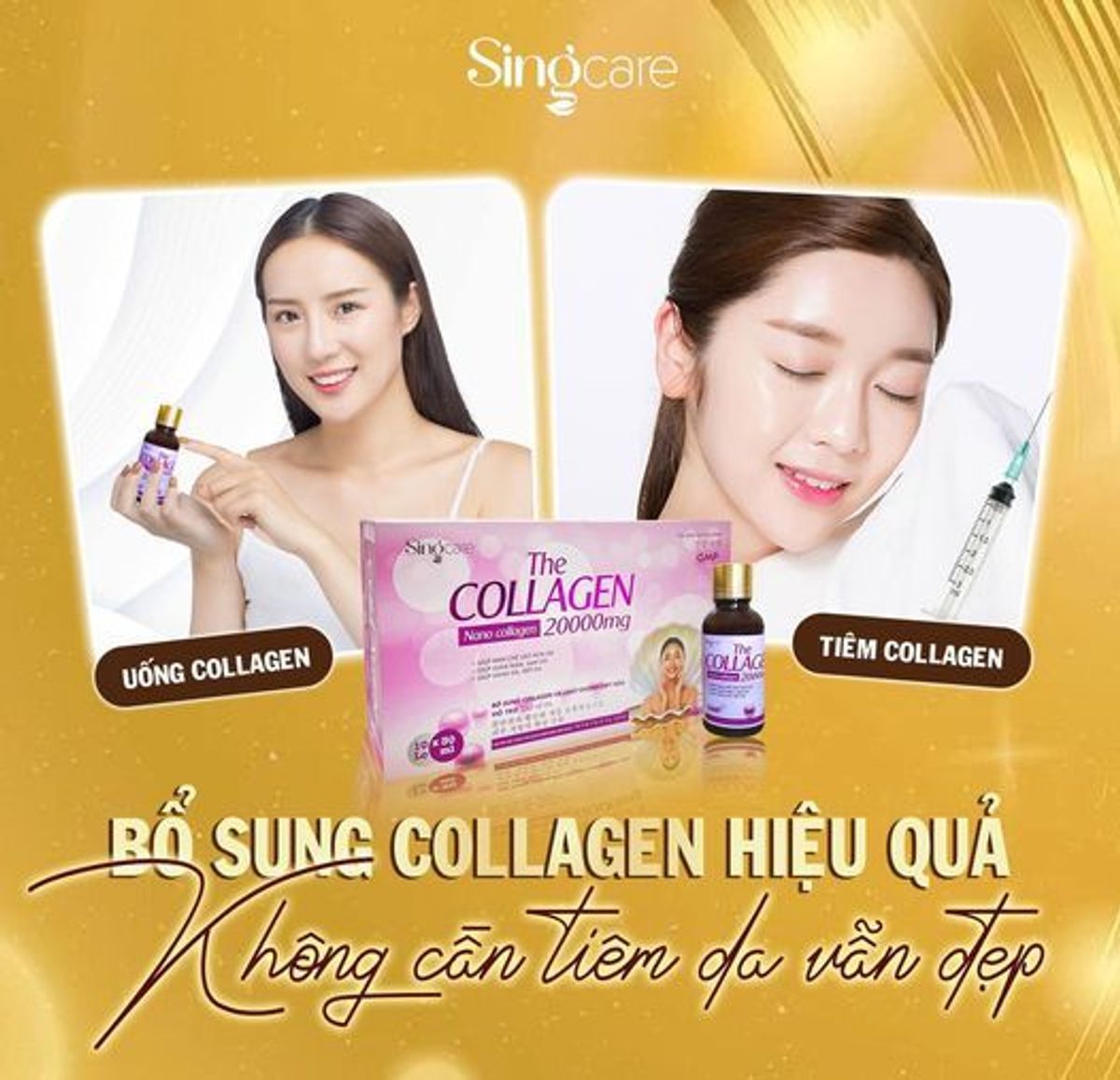 Nước Collagen 20000mg giúp giảm nám, sáng da, đẹp da Hộp 10 Chai - Singcare Nước Collagen 20000mg giúp giảm nám, sáng da, đẹp da Hộp 10 Chai - Singcare