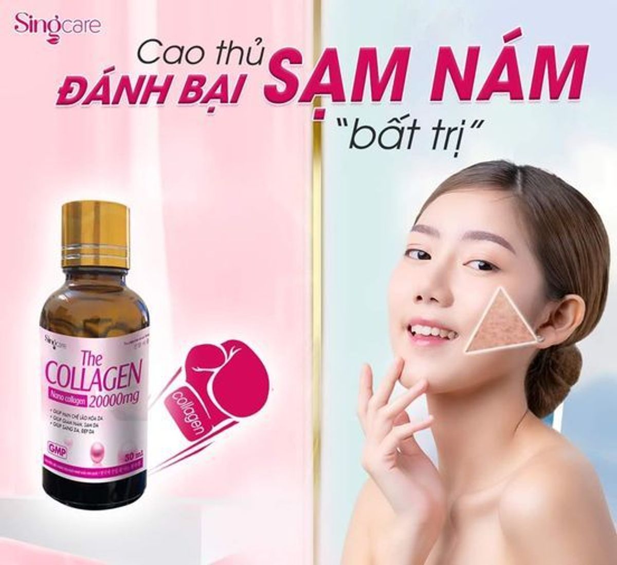 Nước Collagen 20000mg giúp giảm nám, sáng da, đẹp da Hộp 10 Chai - Singcare Nước Collagen 20000mg giúp giảm nám, sáng da, đẹp da Hộp 10 Chai - Singcare