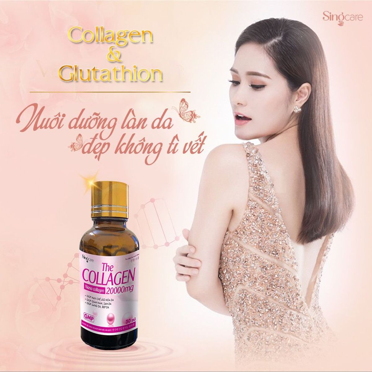 Nước Collagen 20000mg giúp giảm nám, sáng da, đẹp da Hộp 10 Chai - Singcare Nước Collagen 20000mg giúp giảm nám, sáng da, đẹp da Hộp 10 Chai - Singcare
