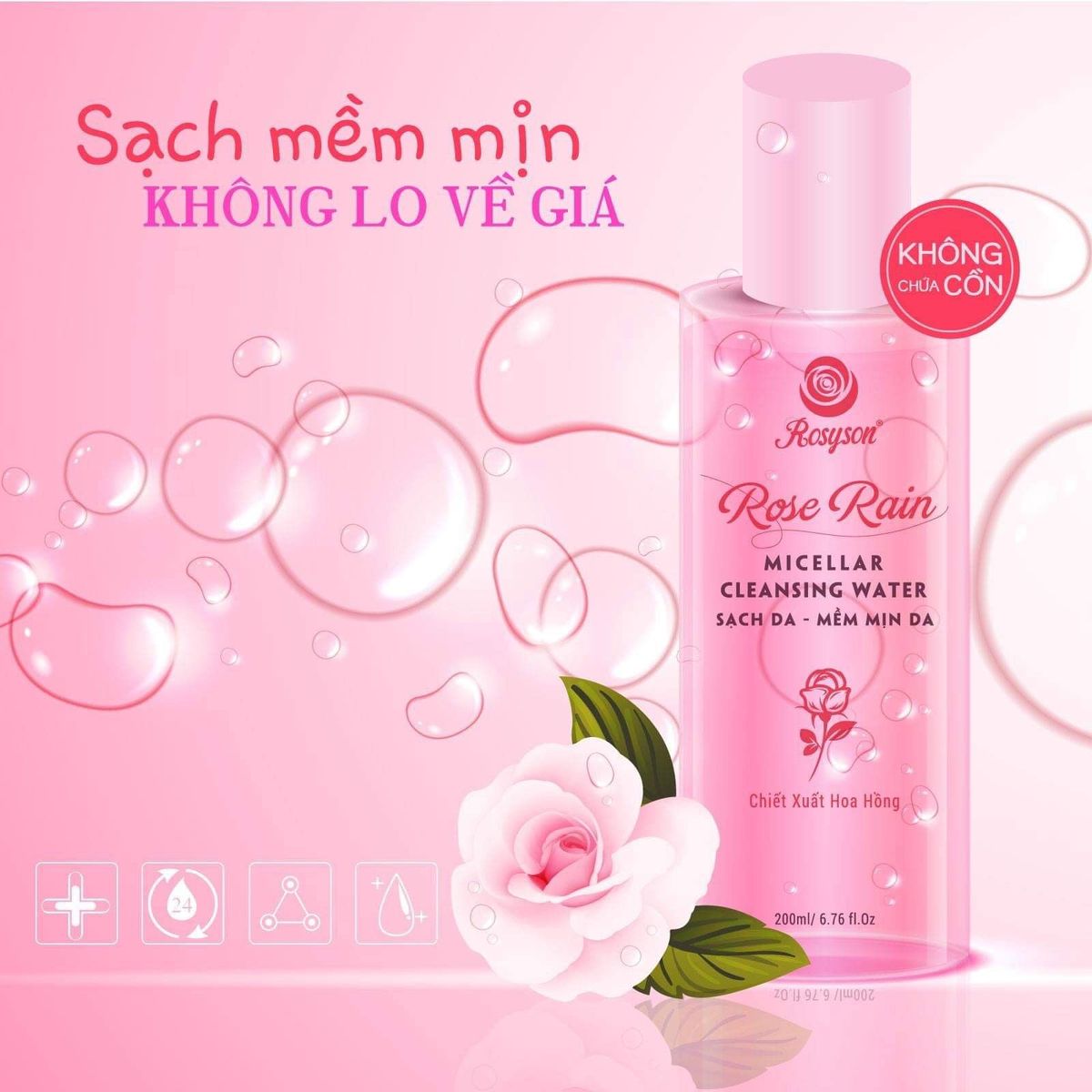 NƯỚC TẨY TRANG ROSYSON KHÔNG CỒN DỊU NHẸ DÀNH CHO CẢ DA NHẠY CẢM 200ML NƯỚC TẨY TRANG ROSYSON KHÔNG CỒN DỊU NHẸ DÀNH CHO CẢ DA NHẠY CẢM 200ML
